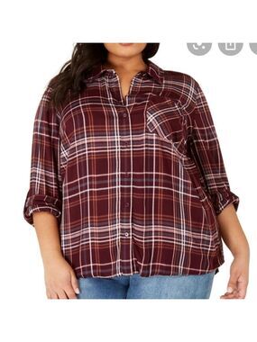 Nwt Style & Co. Plaid Button Up Long Sleeve Shirt